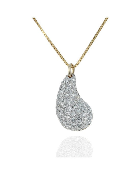 Diamond Micro Pave Teardrop Necklace