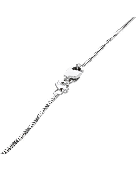 Diamond Solitaire Swirl Drop Necklace in White Gold