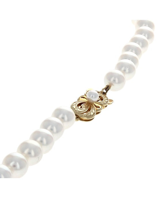 Akoya Pearl Strand Necklace with 18K Pearl Clasp