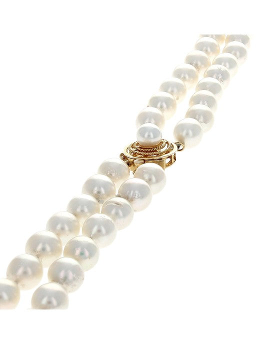 Akoya Pearl 2 Strand Nesting Necklace with 14K Pearl Clasp