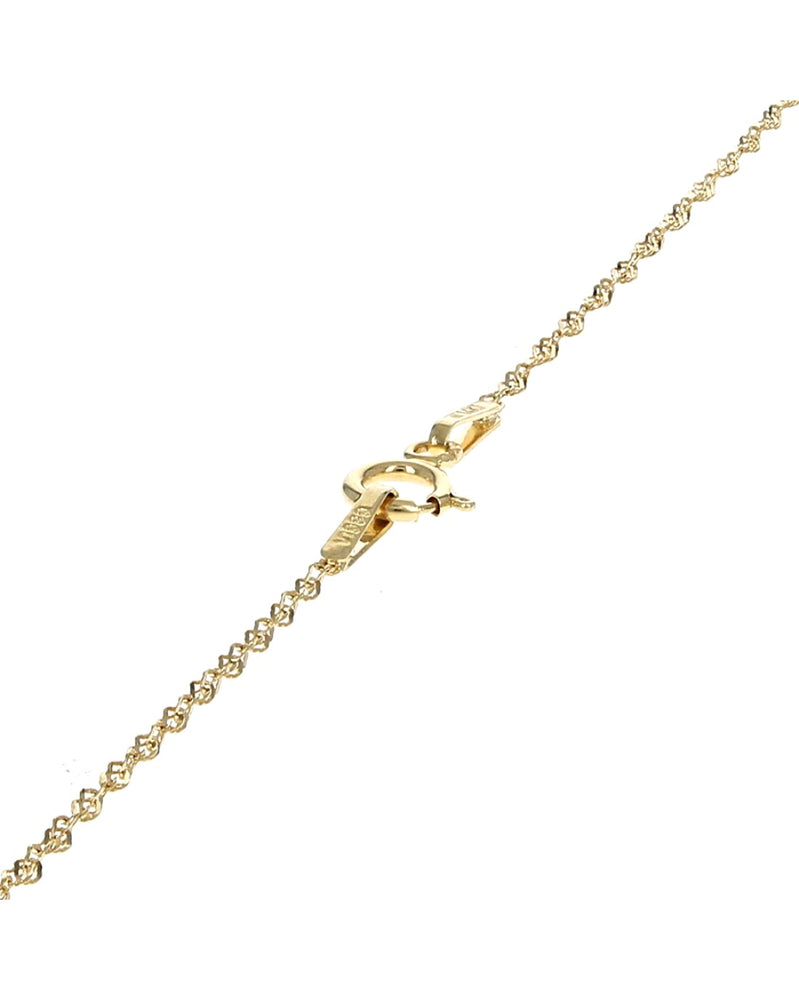 Diamond Cross on Singapore Chain Necklace