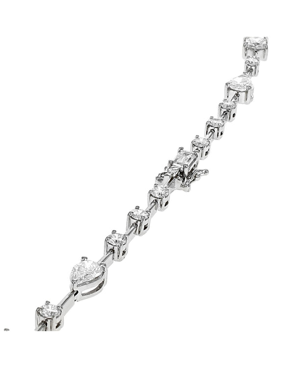 Mixed Fancy Cut Diamond Necklace in 18K White Gold