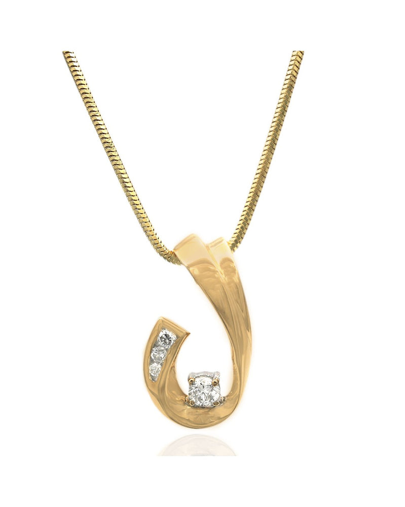 Diamond Fashion Drop Necklace in Yellow Gold