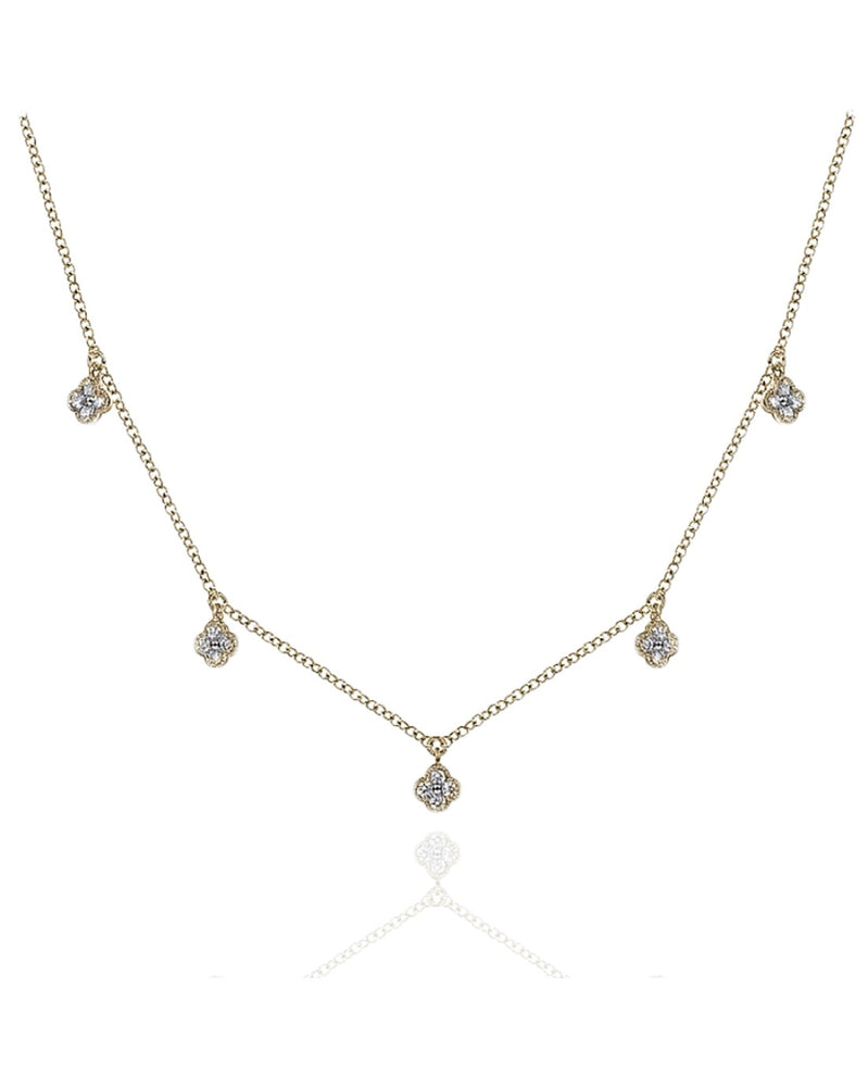 Gabriel and Co. Diamond Clover Station Necklace