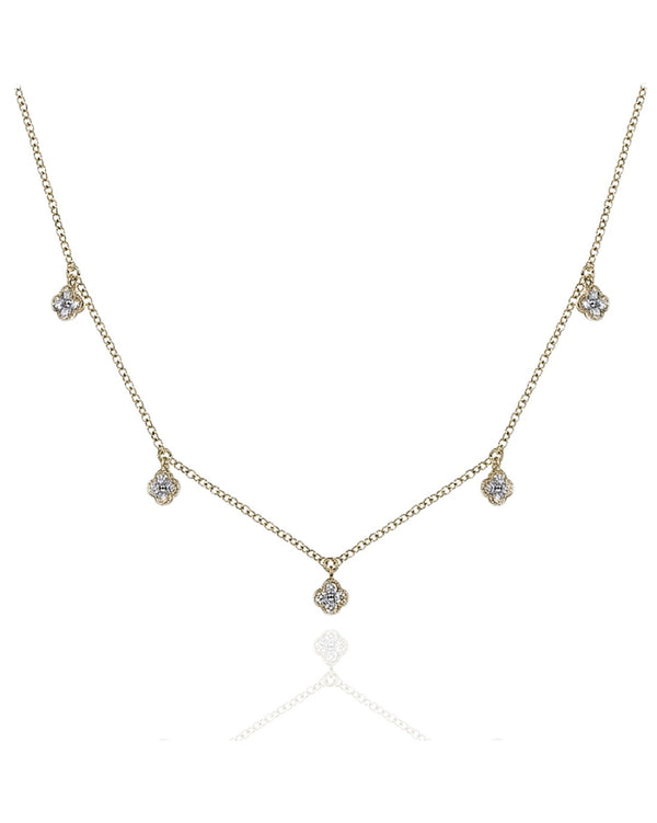 Gabriel and Co. Diamond Clover Station Necklace