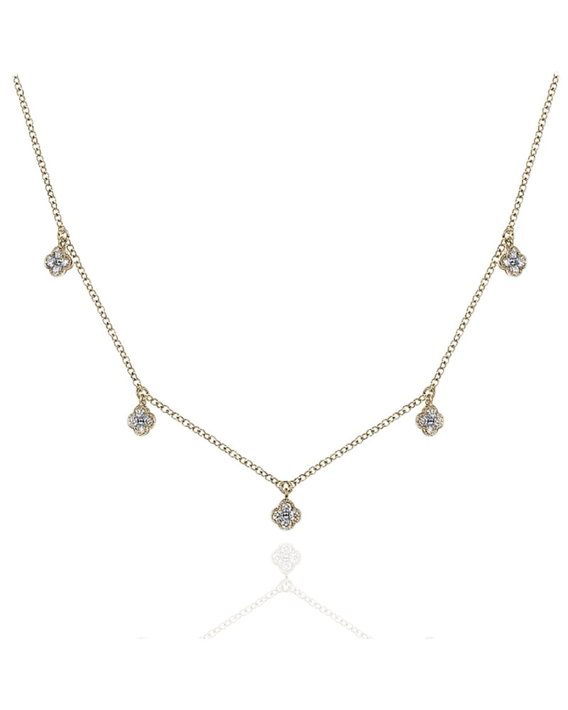 Gabriel and Co. Diamond Clover Station Necklace