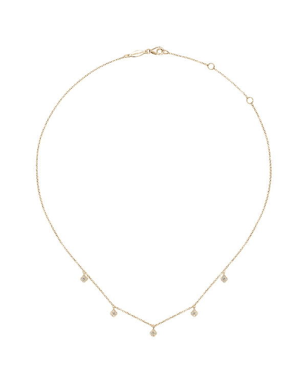 Gabriel and Co. Diamond Clover Station Necklace