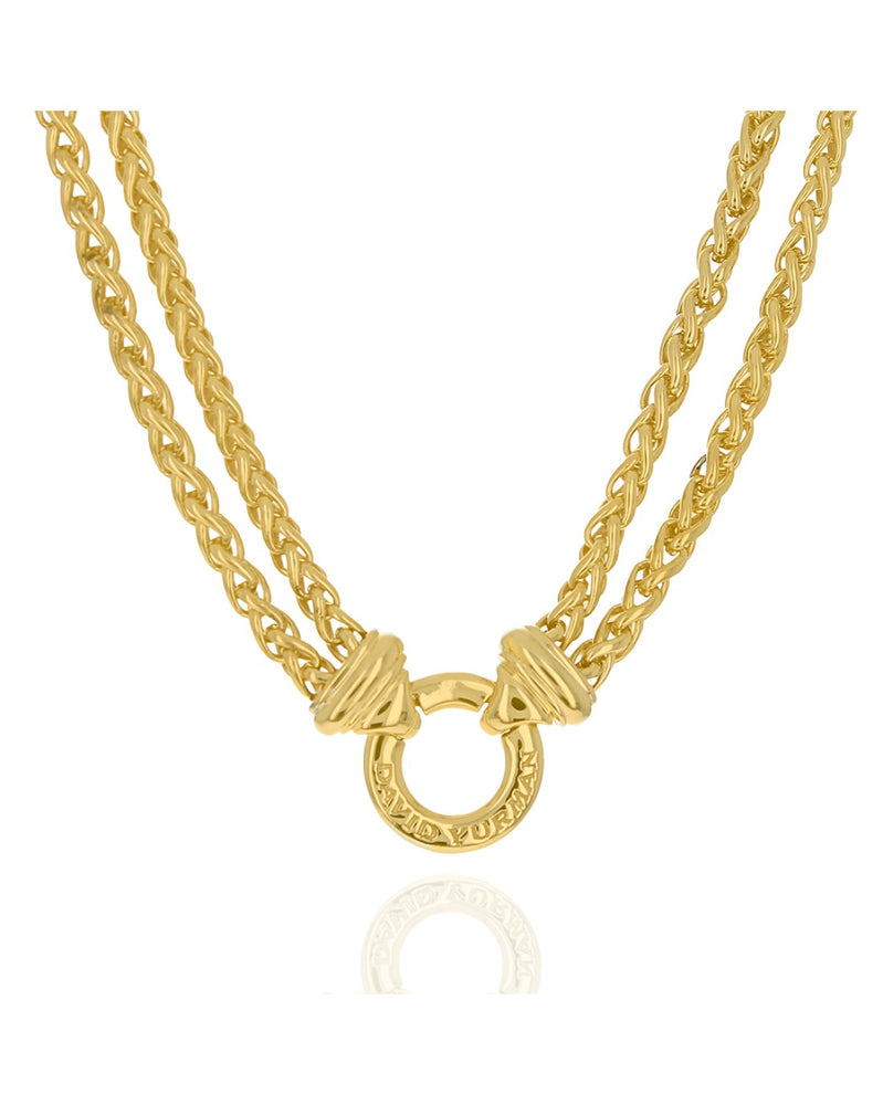 David Yurman Double Wheat Chain Bit Station Necklace