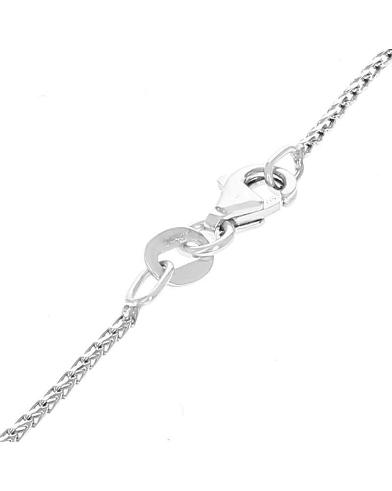 Diamond Open Square Halo Drop Necklace in White Gold