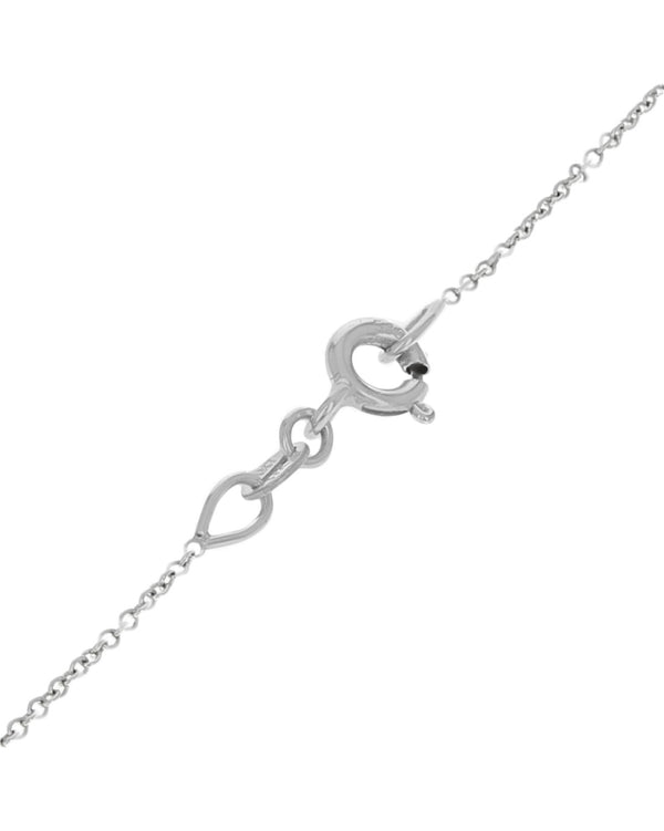 Diamond Open Heart Drop Necklace in White Gold