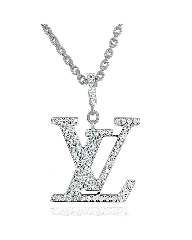 Louis Vuitton Medium Diamond Pave Pendant on Cable Chain Necklace