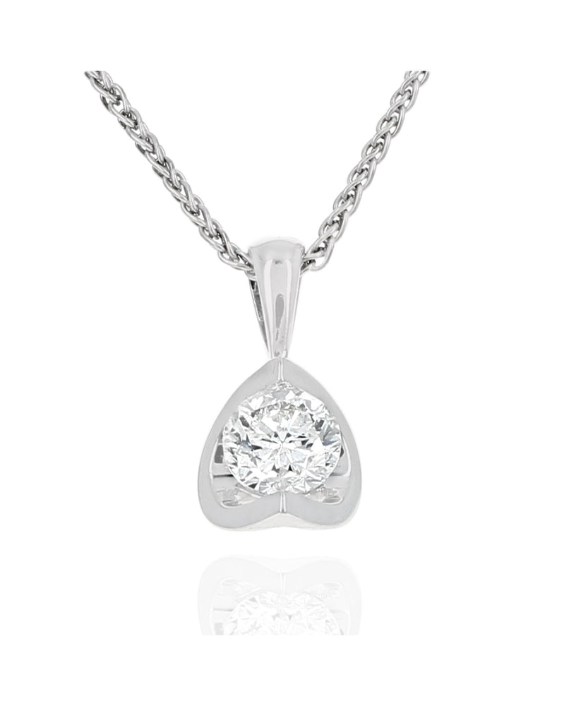 Diamond Sliced Pyramid Drop Necklace