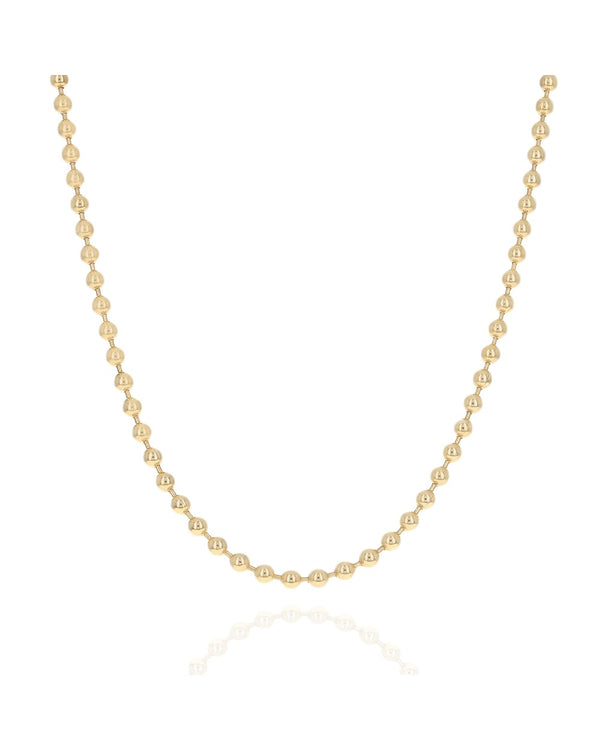 Bead Chain Necklace in Yellow Gold