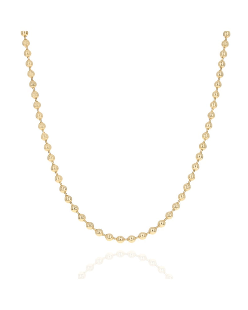 Bead Chain Necklace in Yellow Gold