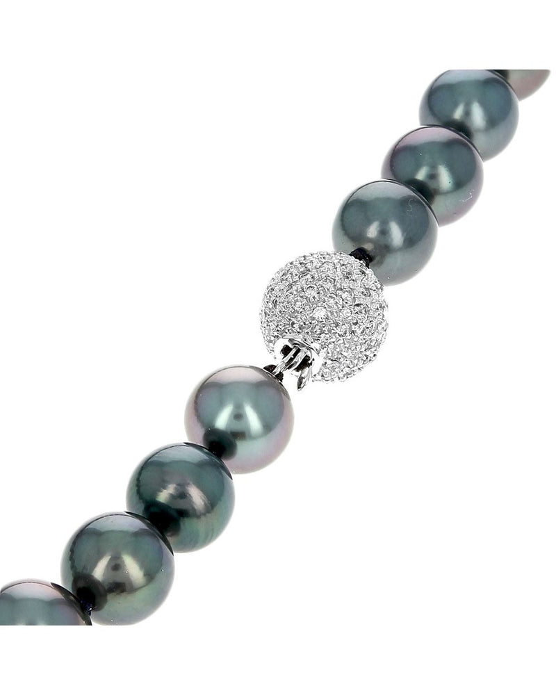 Tahitian Pearl Necklace with Diamond Ball Clasp