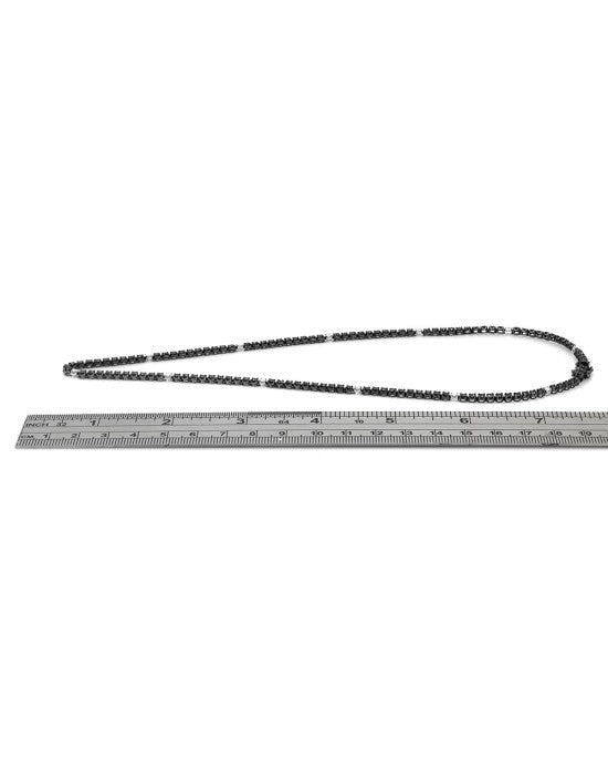 Black Diamond Inline Necklace with White Diamond Stations