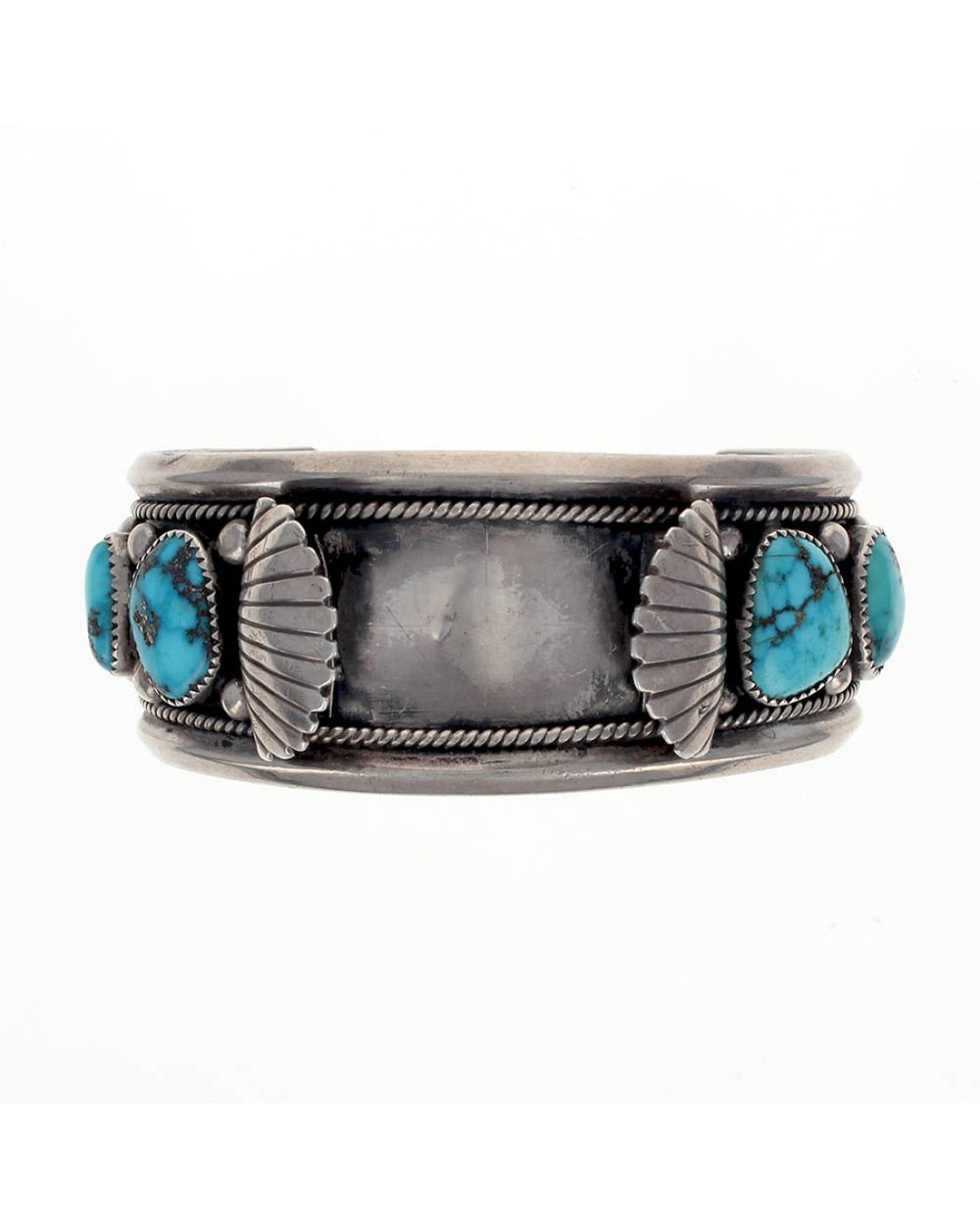Navajo Orville Tsinnie Sterling Silver Turquoise Watch Cuff