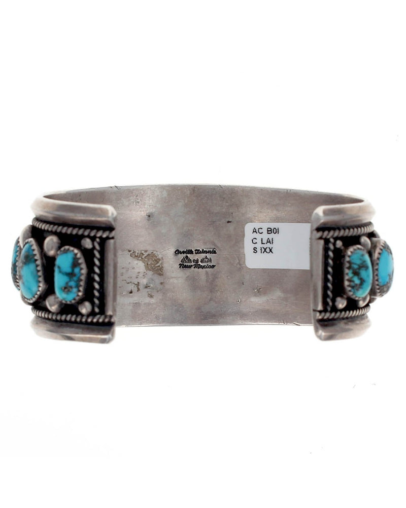 Navajo Orville Tsinnie Sterling Silver Turquoise Watch Cuff Bracelet