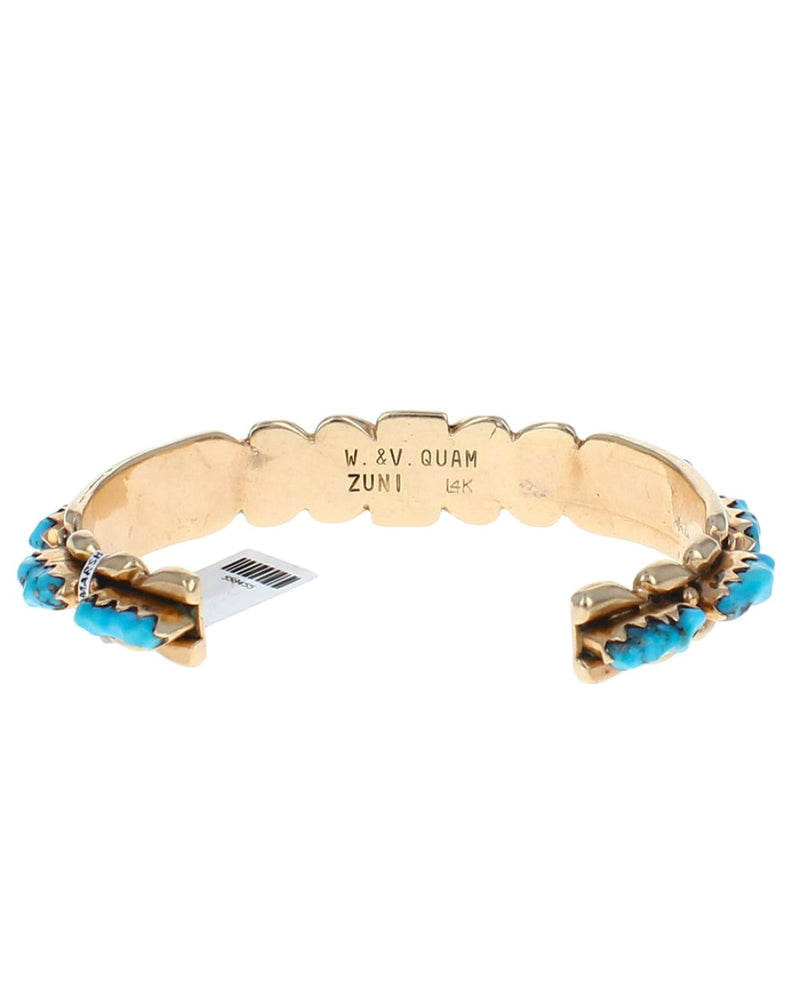 Zuni Wayne & Virginia Quam 14K Yellow Gold Turquoise Cuff Bracelet – E.D.  Marshall Jewelers™