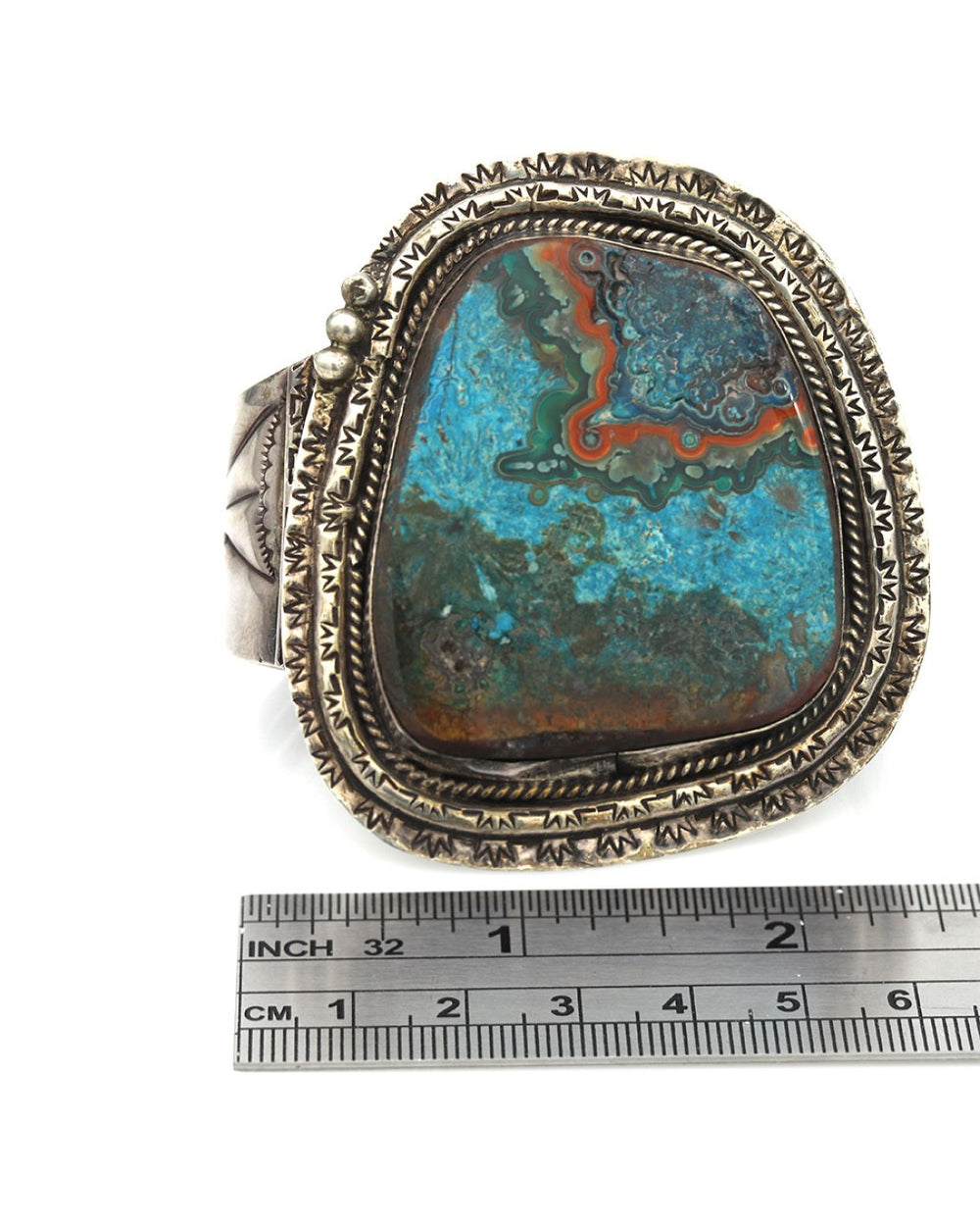 最安値級価格 Navajo Signed JA Sterling Silver & Agate Cuff Bracelet アクセサリー