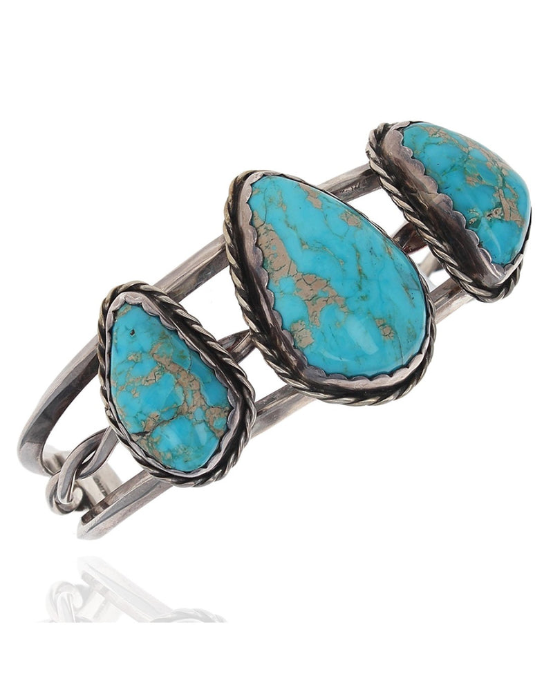 Navajo Sterling Silver & Turquoise Cuff Bracelet