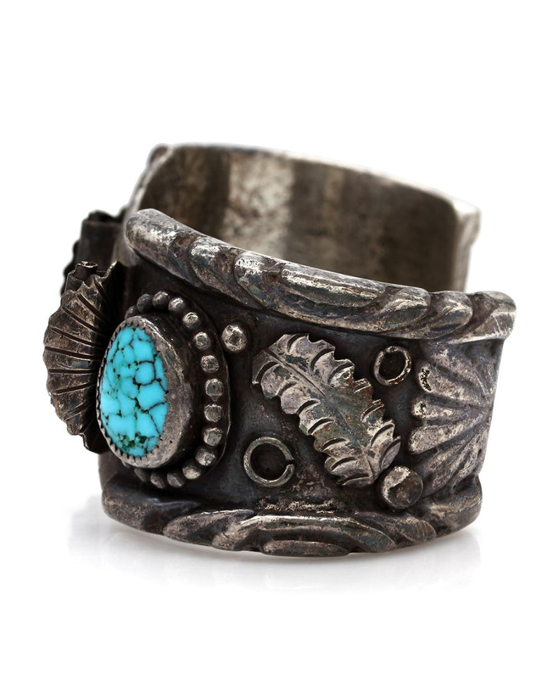 Navajo Sterling Silver & Natural Turquoise Watch Cuff Bracelet