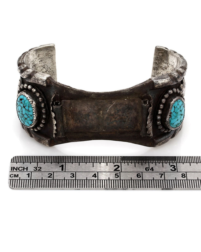 Navajo Sterling Silver & Natural Turquoise Watch Cuff Bracelet