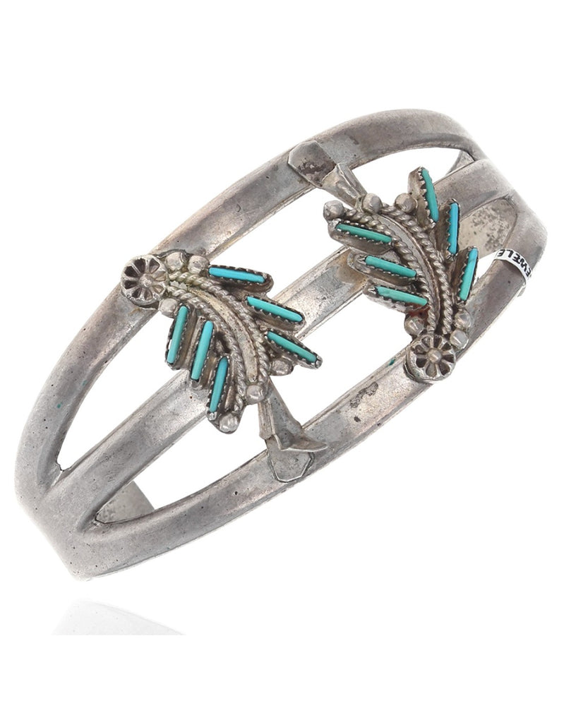 Zuni Sterling Silver & Turquoise Cuff Bracelet