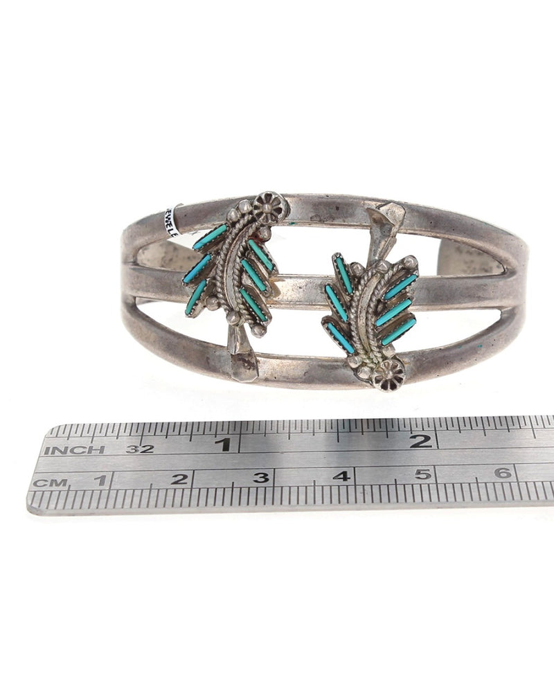 Zuni Sterling Silver & Turquoise Cuff Bracelet