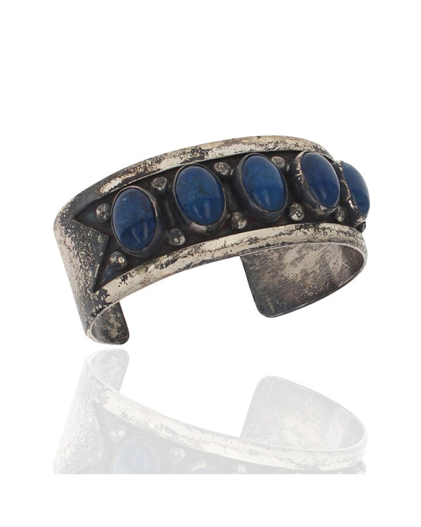 Navajo Sterling Silver & Lapis Lazuli Cuff Bracelet