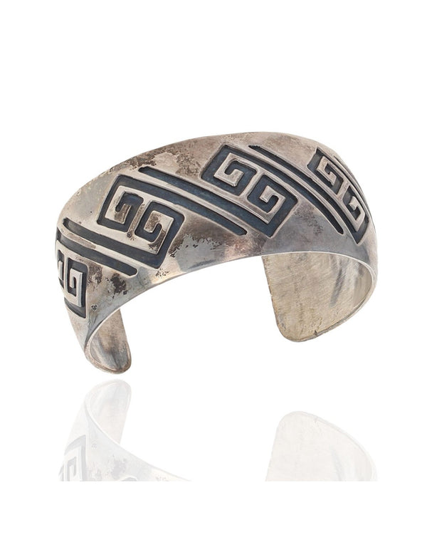 Navajo Carlb Begay Sterling Silver Cuff Bracelet