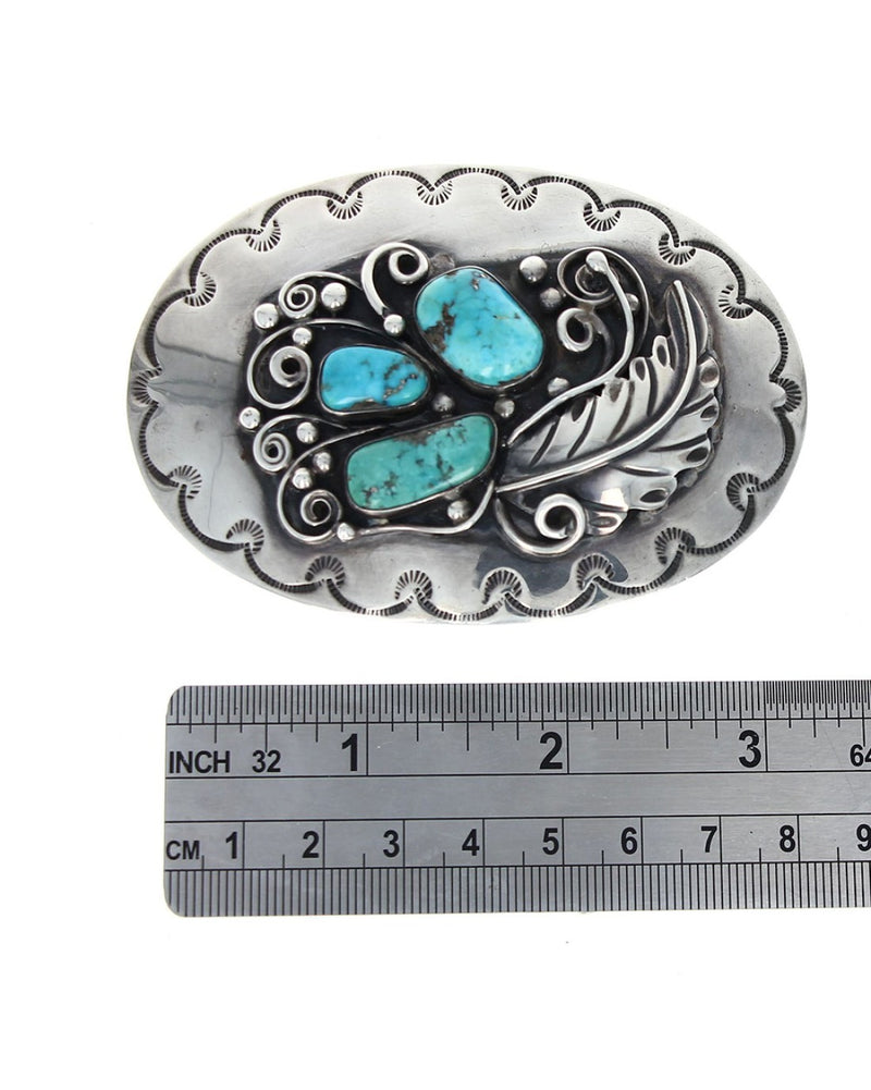 Navajo Sterling Silver & Turquoise Buckle