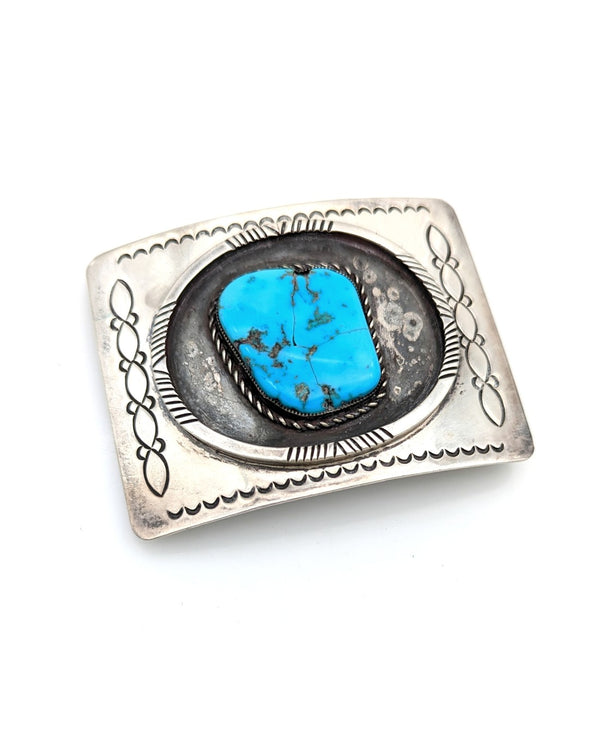 Laguna Zuni Leonard Paquin Sterling Silver & Turquoise Buckle