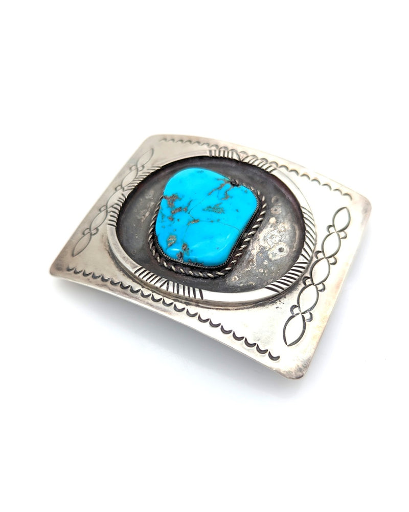 Laguna Zuni Leonard Paquin Sterling Silver & Turquoise Buckle