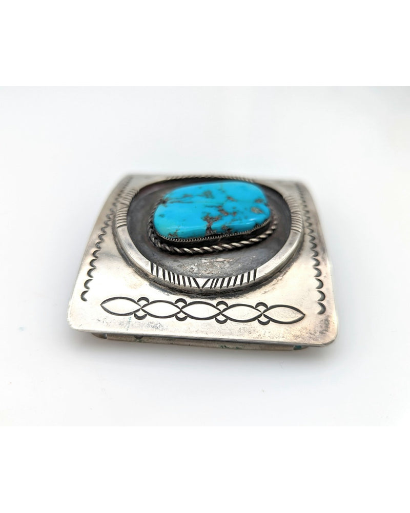 Laguna Zuni Leonard Paquin Sterling Silver & Turquoise Buckle