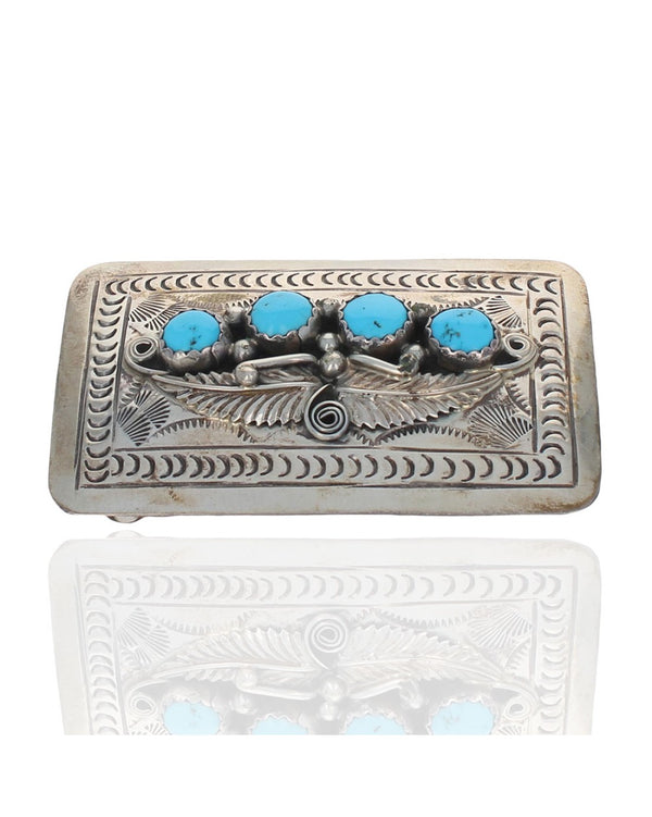 Navajo Sterling Silver & Turquoise Buckle