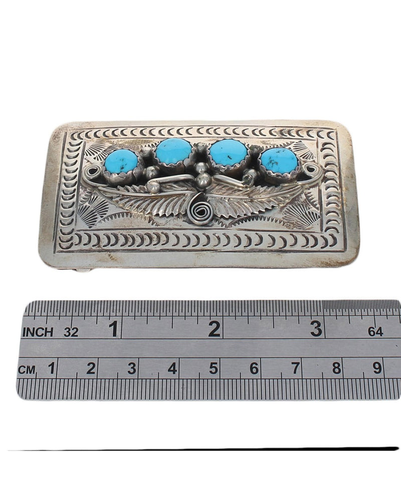 Navajo Sterling Silver & Turquoise Buckle