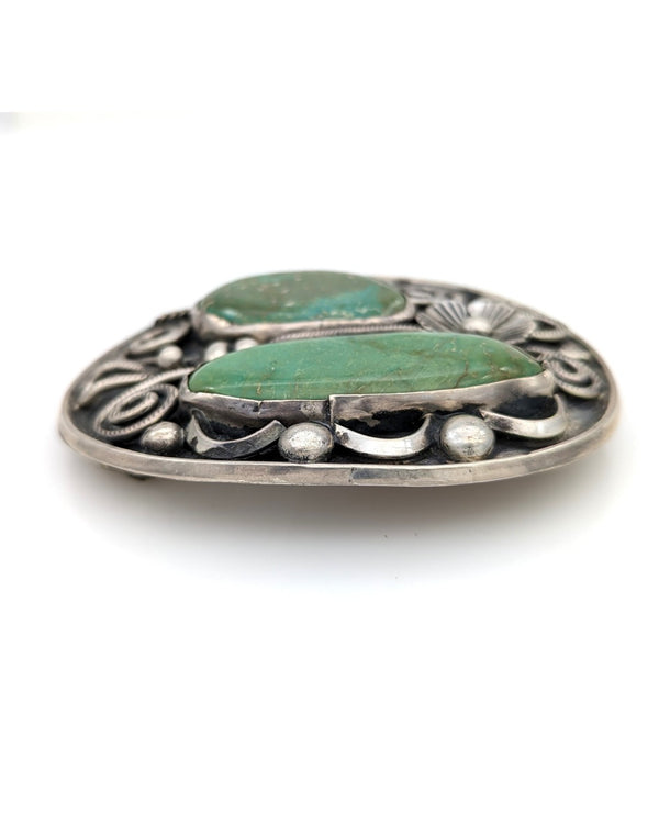 Navajo Jimmy Victor Begay Sterling Silver & Turquoise Buckle