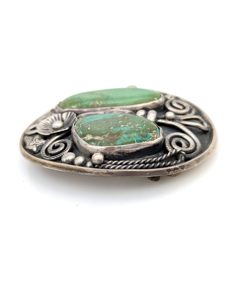 Navajo Jimmy Victor Begay Sterling Silver & Turquoise Buckle