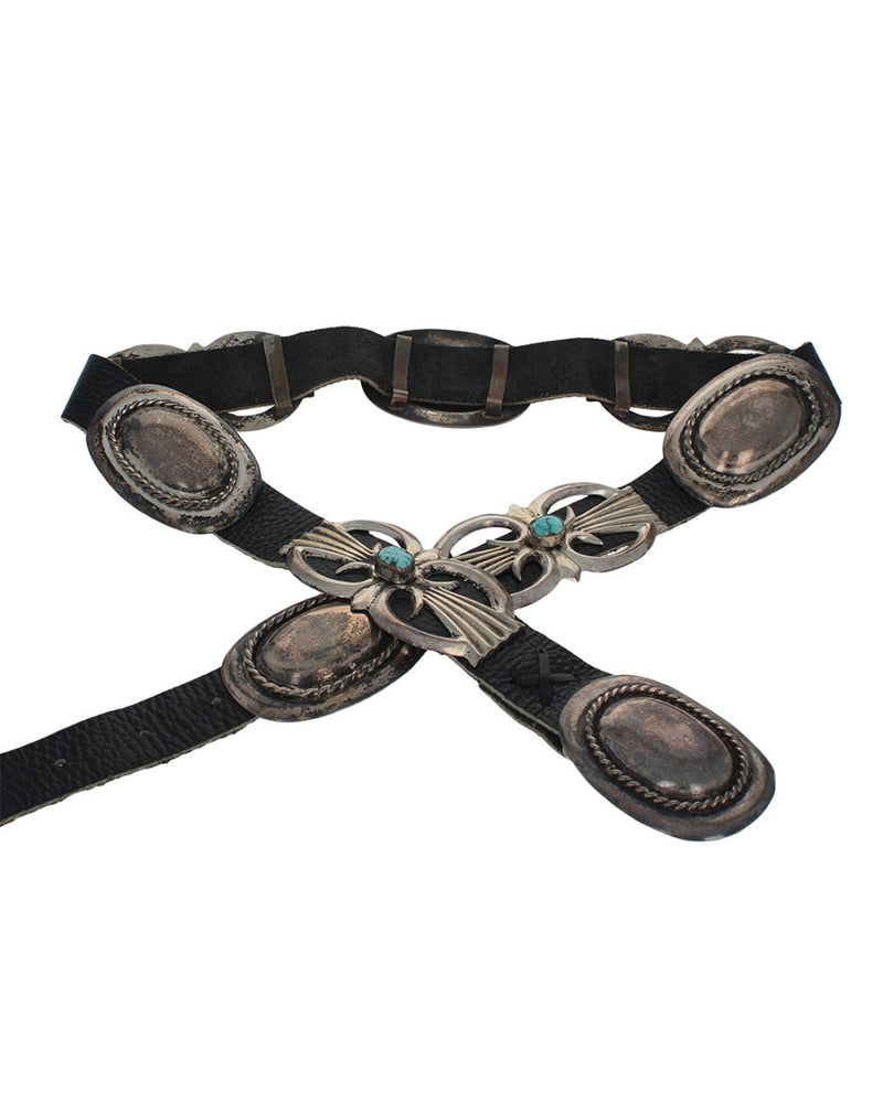 Navajo Sterling Silver & Turquoise Concho Belt