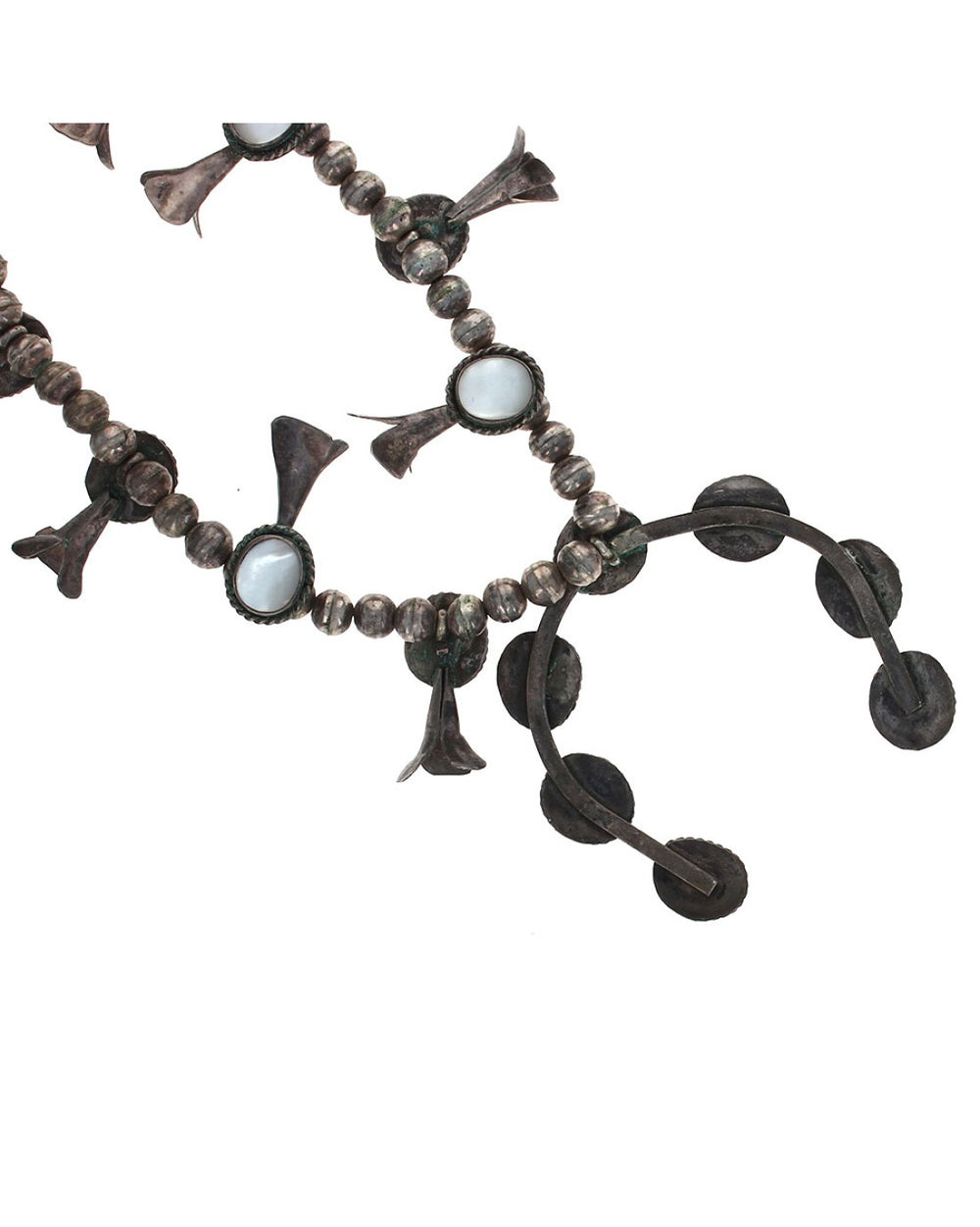Navajo Sterling Silver Mother of Pearl Squash Blossom