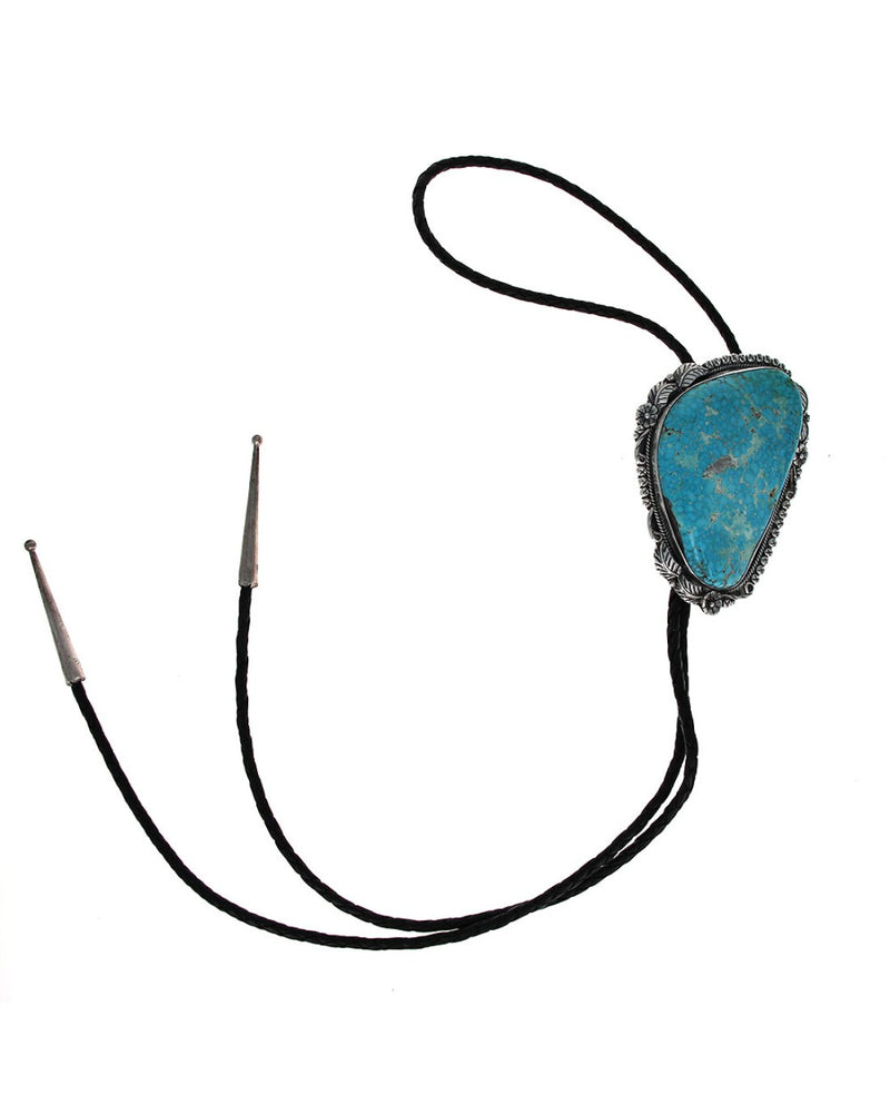 Large Navajo Sterling Silver & Turquoise Bolo Tie