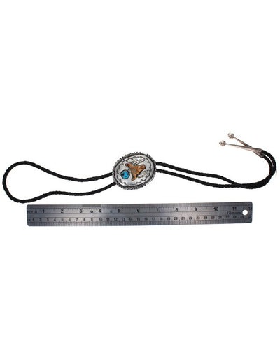 Navajo Tommy Moore Gold Filled Sterling Silver & Turquoise Bolo