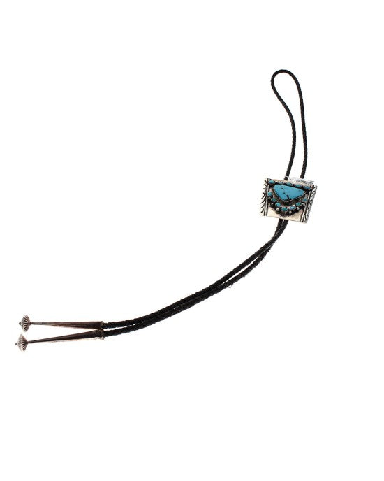 Navajo Sterling Silver & Turquoise Bolo Tie