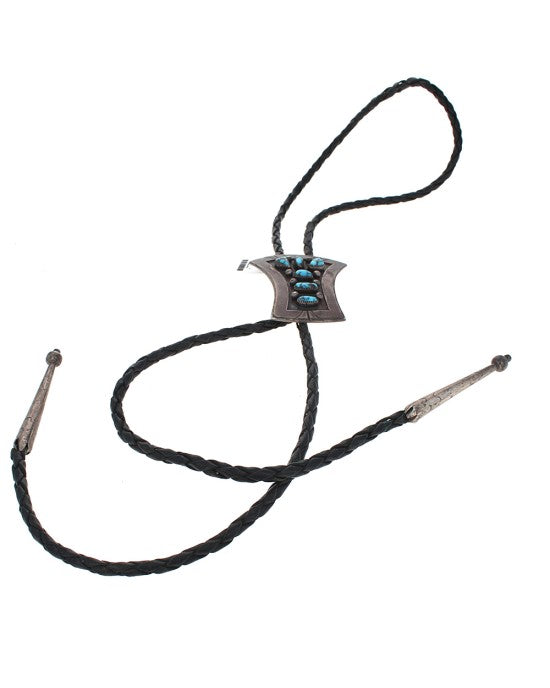 Navajo Sterling Silver & Turquoise Bolo Tie