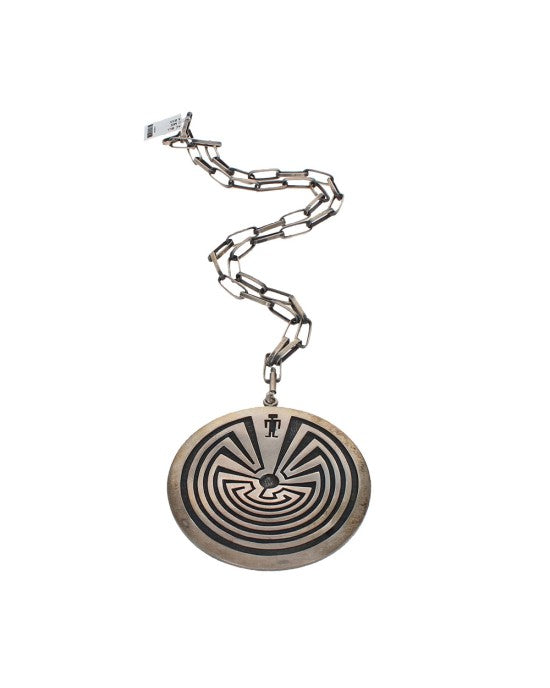 Hopi Sterling Silver Man in the Maze Reversible Necklace