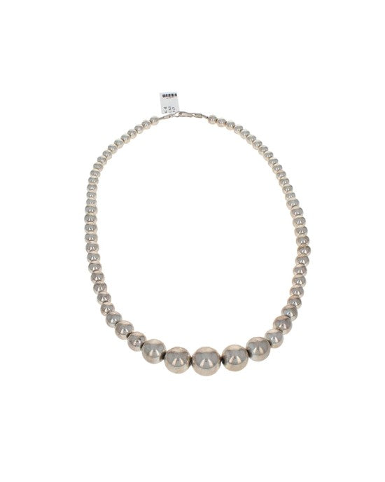 Sterling Silver Graduated Bead Necklace