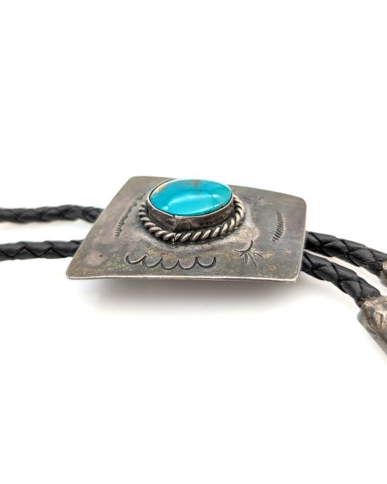 Navajo Sterling Silver & Turquoise Bolo Tie