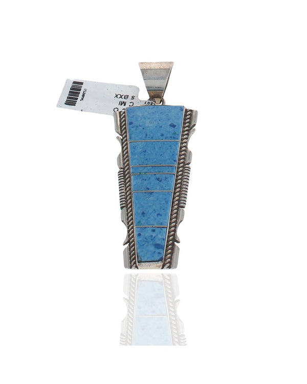 Navajo Steve Francisco Sterling Silver Denim Lapis Pendant