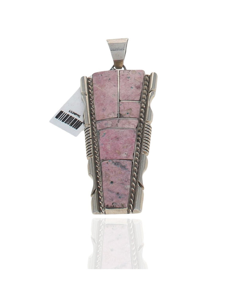 Navajo Steve Francisco Sterling Silver Rhodonite Pendant